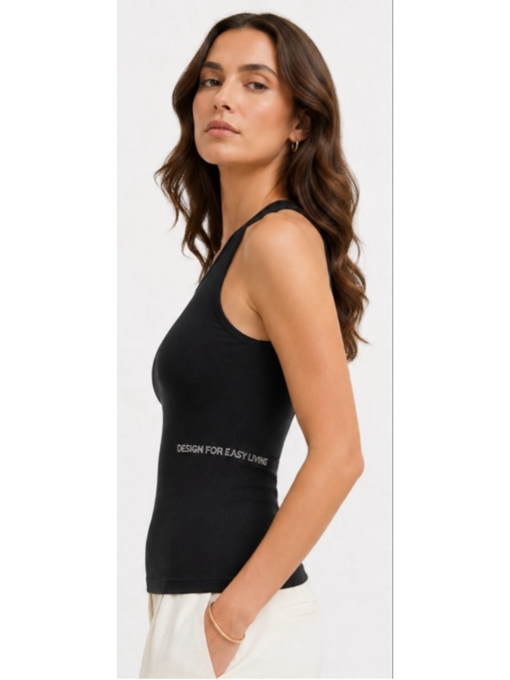 S MaxMara Black Tank Top S with Sequin Detail